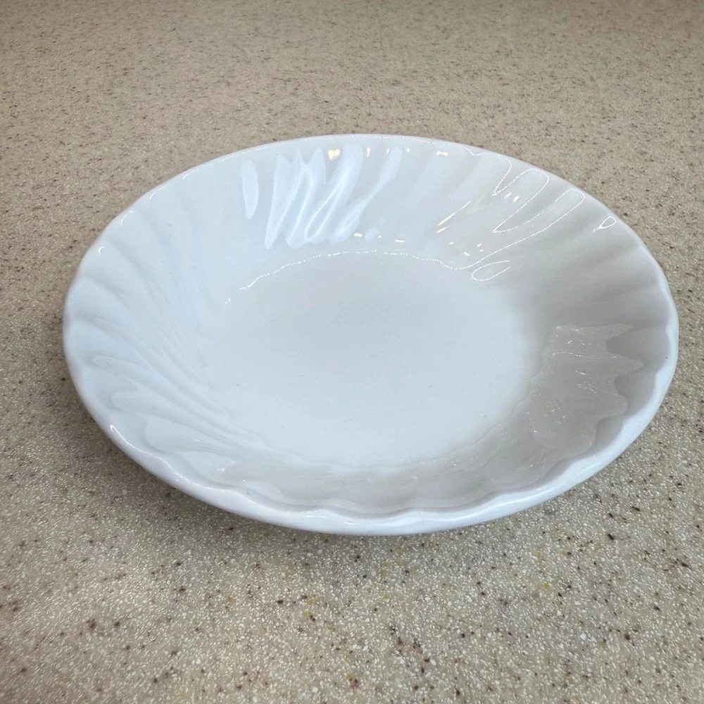 VTG Johnson Brothers SnowWhite Swirl Fruit Bowls Set of 2 England Ironstone 5